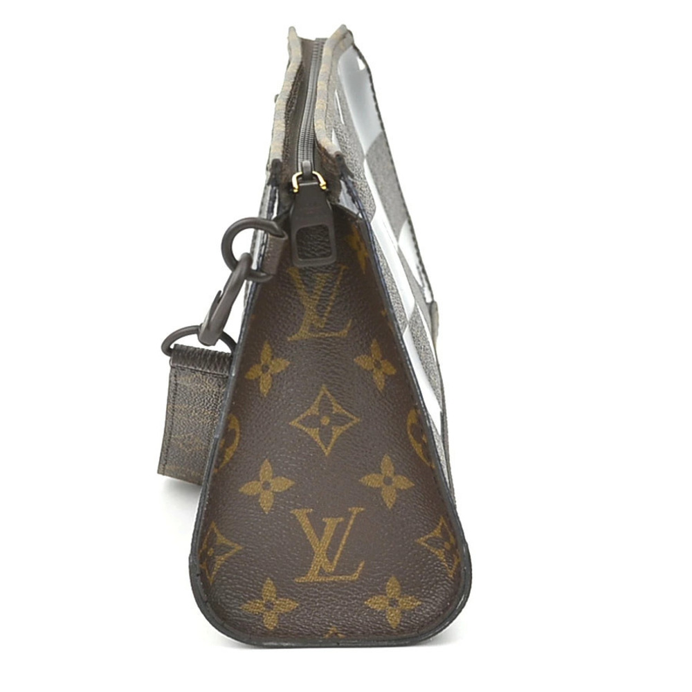 Louis Vuitton Chess Canvas Bag Clutch Clutch Stand Brown Monogram Brown